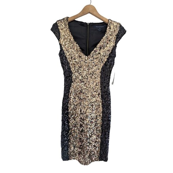 French Connection Dresses & Skirts - NWT French Connection Moonray Sequin Black Gold Sparkle Dress